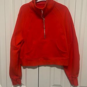 LULULEMON Athletica Bright Red Half-Zip Scuba Hoodie